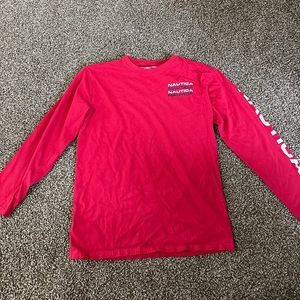Boys red nautica long sleeve